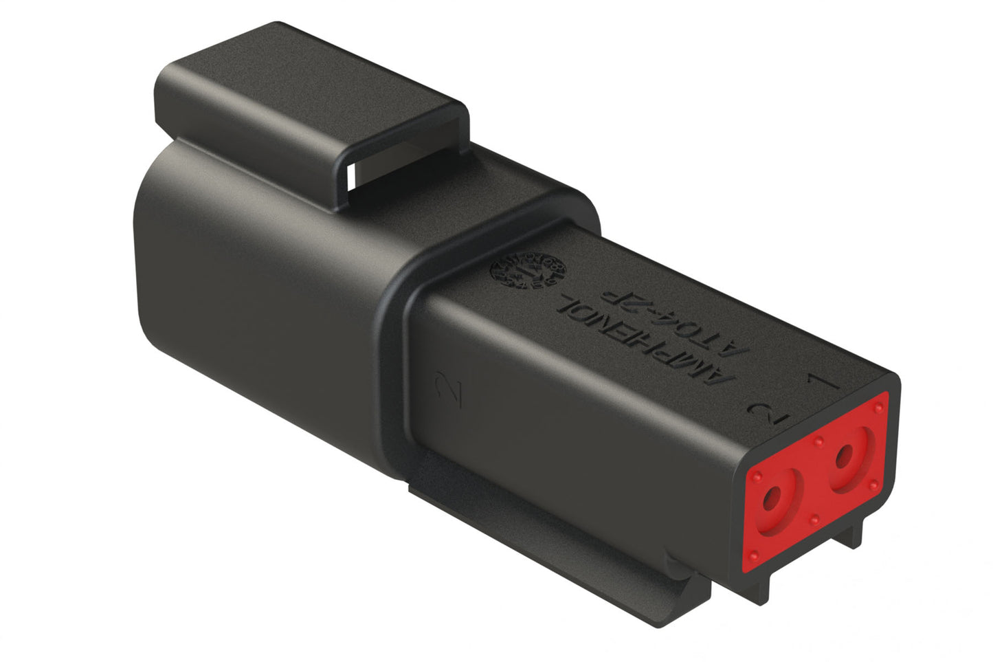 AT04-2P-BLK 2-Way Receptacle, Male Connector, Black. DT04-2P-E004