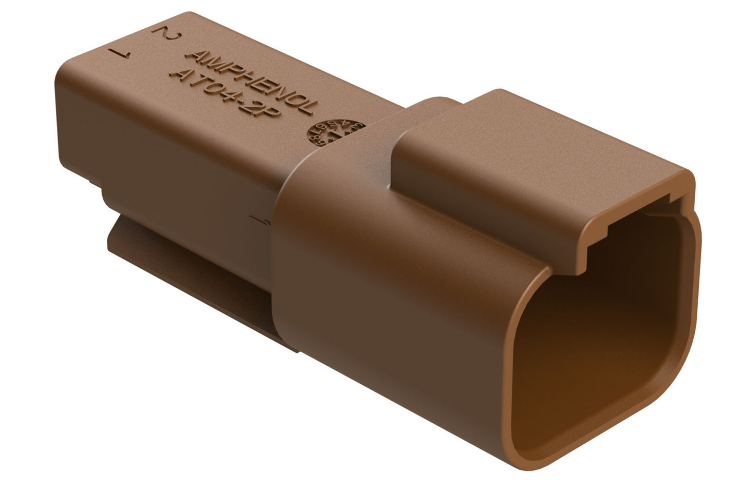 AT04-2P-BRN 2-Way Receptacle, Male Connector, Brown