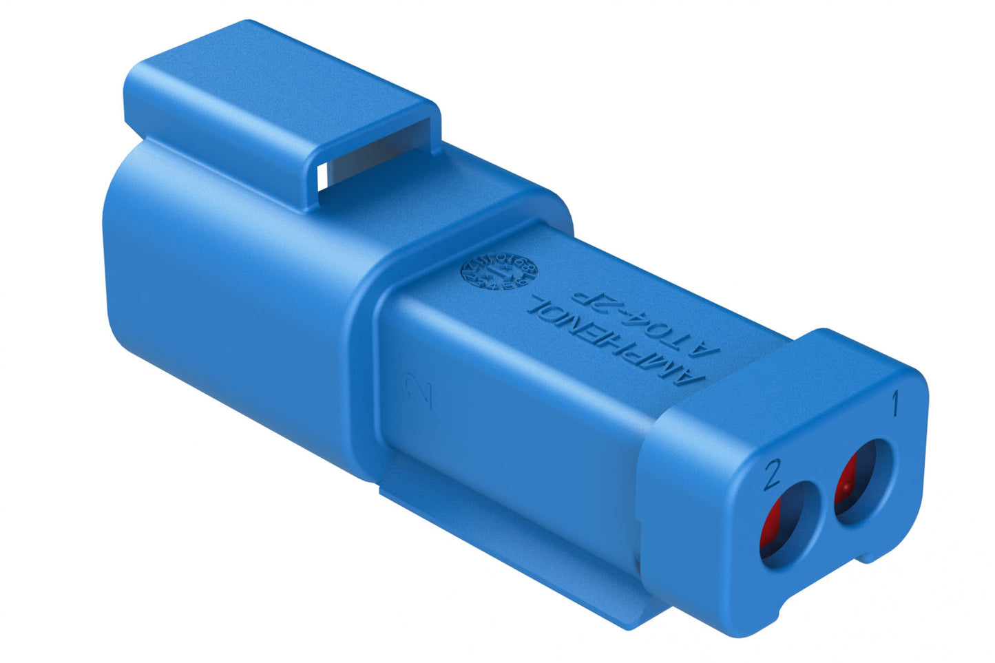 AT04-2P-EC01BLU 2-Way Receptacle, Male Connector with End Cap, Blue