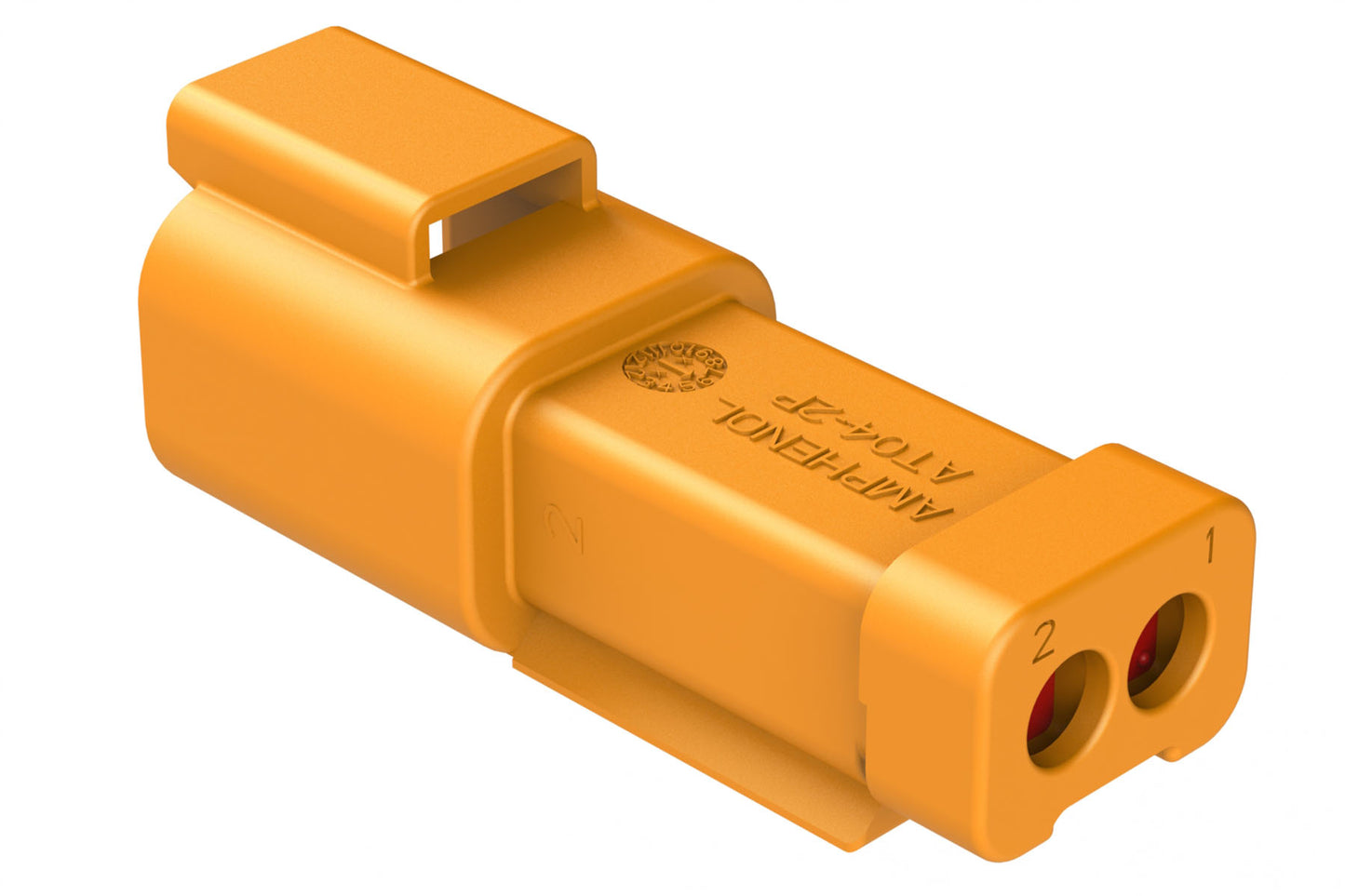 AT04-2P-EC01ORG 2-Way Receptacle, Male Connector with End Cap, Orange
