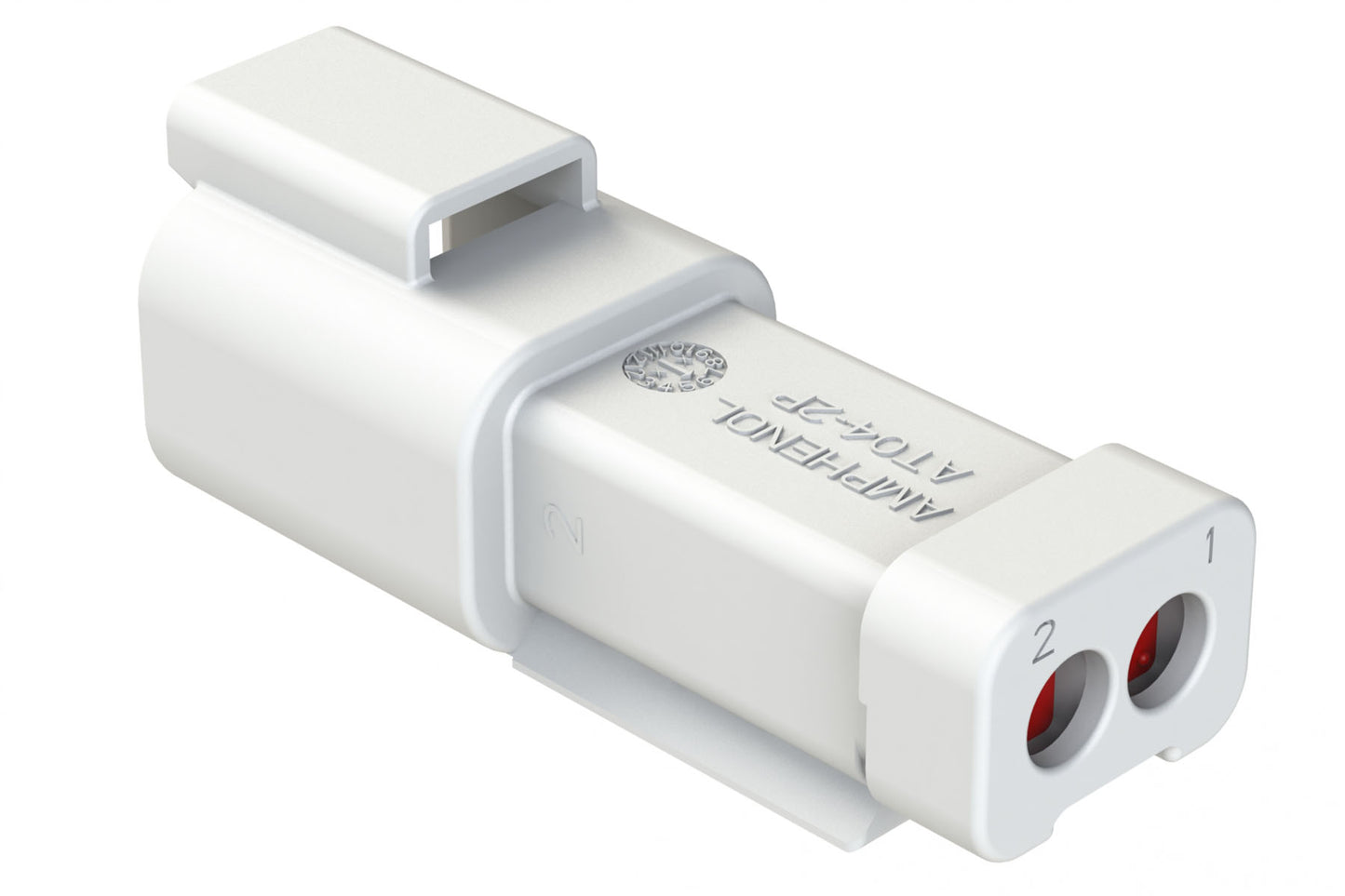 AT04-2P-EC01WHT 2-Way Receptacle, Male Connector with End Cap, White