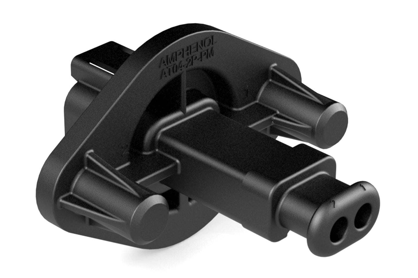 AT04-2P-PM15 2 Position Receptacle, Pin, Panel Mount, Self-Threading, Strain Relief