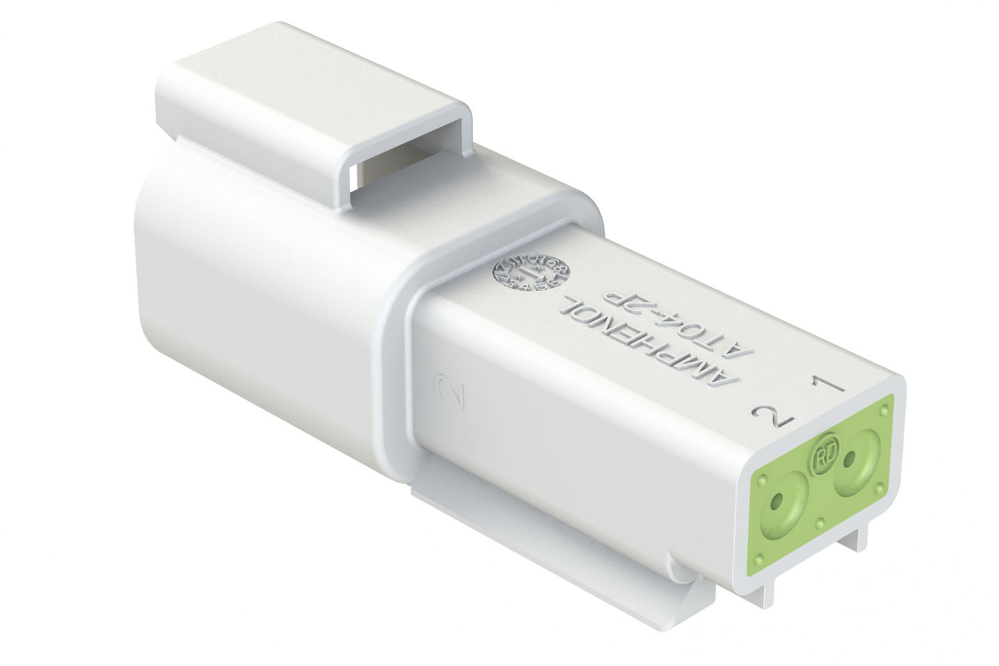 AT04-2P-RD01WHT 2-Way Receptacle, Male Connector with Reduced Diameter Seal (E-Seal), White