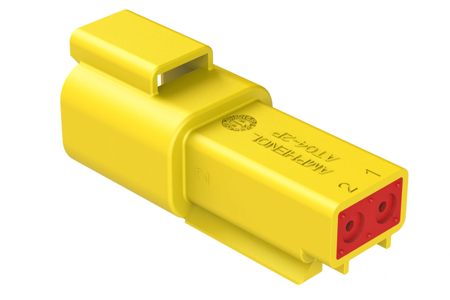 AT04-2P-YEL 2-Way Receptacle, Male Connector, Yellow
