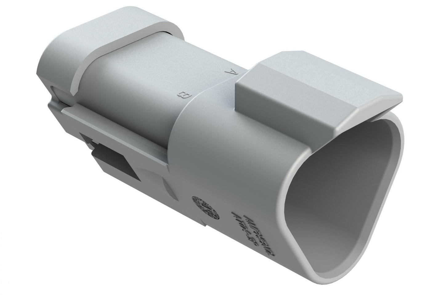 AT04-3P-EC01 3-Way Receptacle, Male Connector with End Cap, Grey. DT04-3P-E003