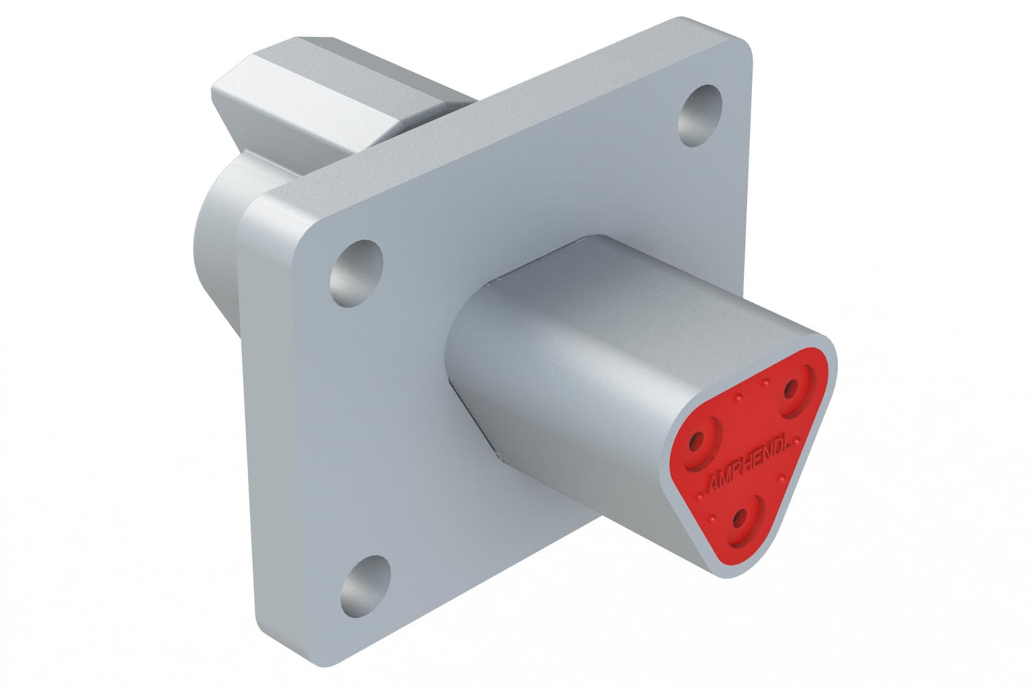 AT04-3P-L012 3 Position Receptacle Flange Mount Connector, Pin, Grey. DT04-3P-L012