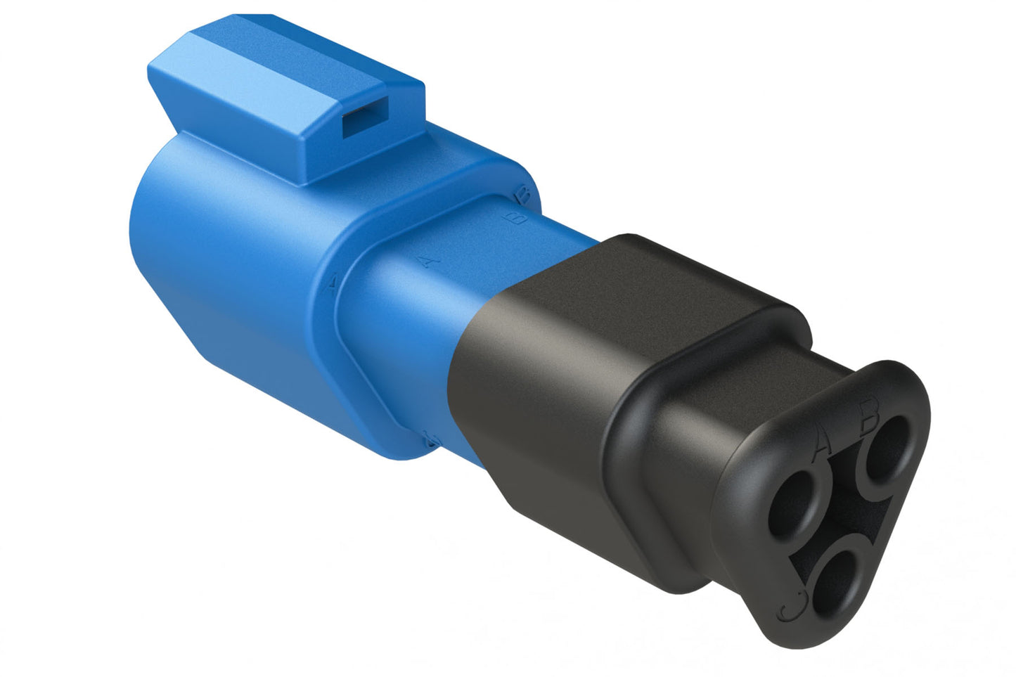 AT04-3P-SR02BLU 3-Way Receptacle Male Connector with Reduced Diameter Seal, Blue