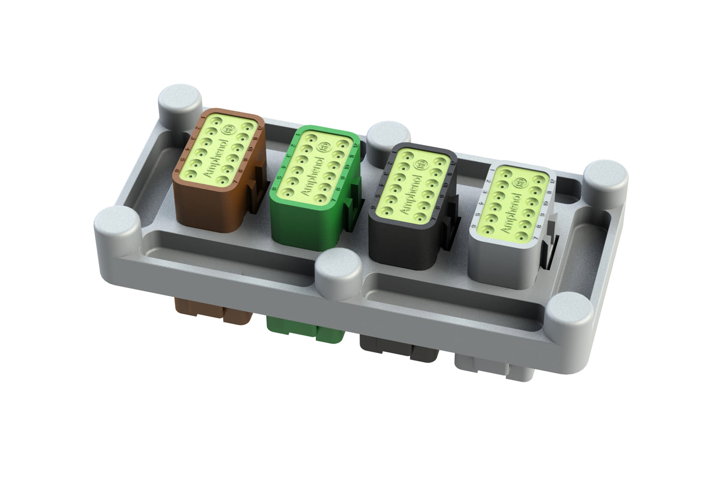 AT04-48P-B016RD 48 Position Panel Mount Receptacle, SIZE 16 Pin Contacts, Keyed A/B/C/D, Sealed Flange, Reduced Diameter Rear Seal
