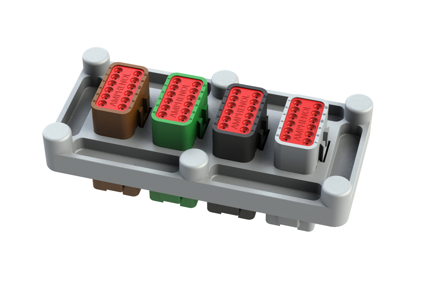 AT04-48P-B016 48 Position Panel Mount Receptacle, SIZE 16 Pin Contacts, Keyed A/B/C/D, Sealed Flange. DT04-48P-B016