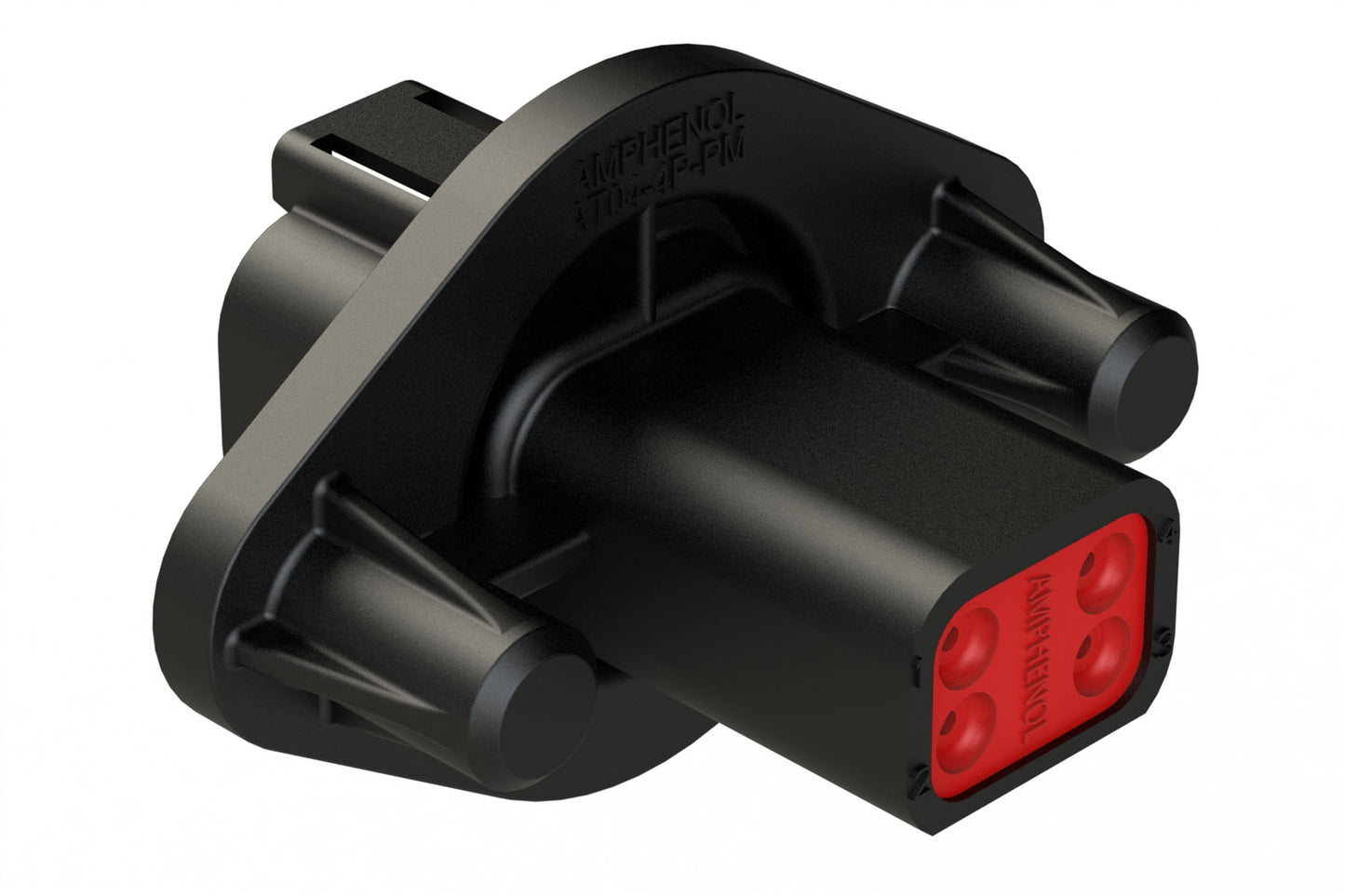 AT04-4P-PM11 4 Position Receptacle, Pin, Nickel, Panel Mount, Self-Threading