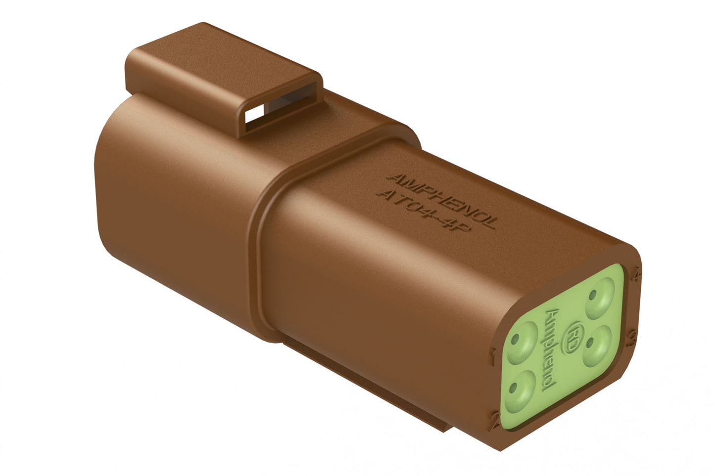 AT04-4P-RD01BRN 4-Way Receptacle, Male Connector with Reduced Diameter Seal (E-Seal), Brown