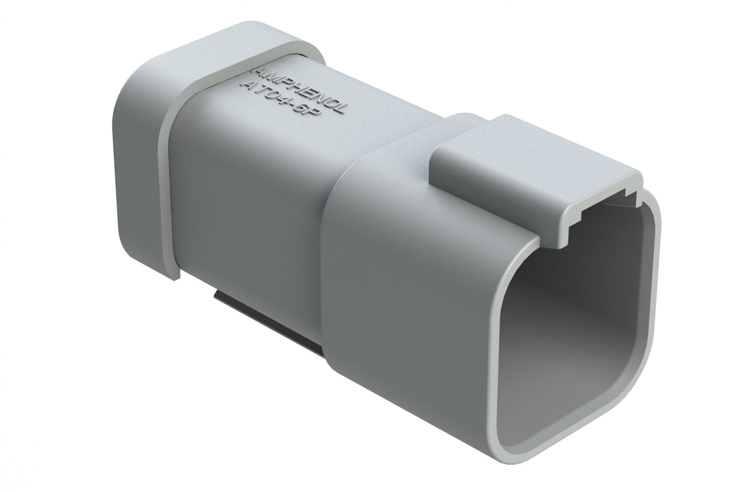 AT04-6P-EC01 6-Way Receptacle, Male Connector with End Cap, Grey. DT04-6P-E003