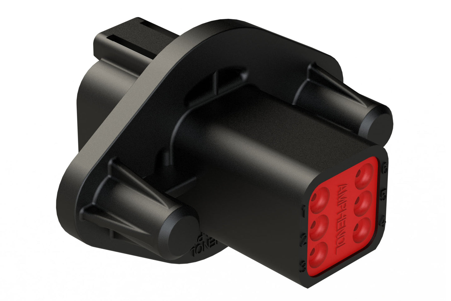 AT04-6P-PM11 6 Position Receptacle, Pin, Nickel, Panel Mount, Self-Threading