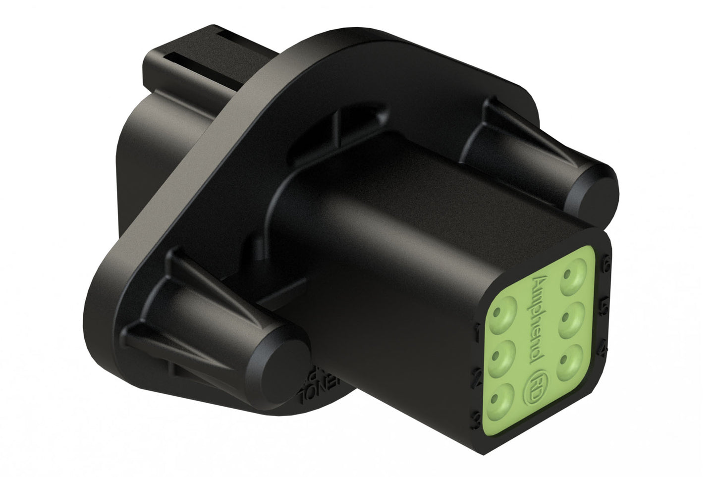 AT04-6P-PM12 6 Position Receptacle, Pin, Nickel, Panel Mount, Self-Threading, Reduced Diameter Seal