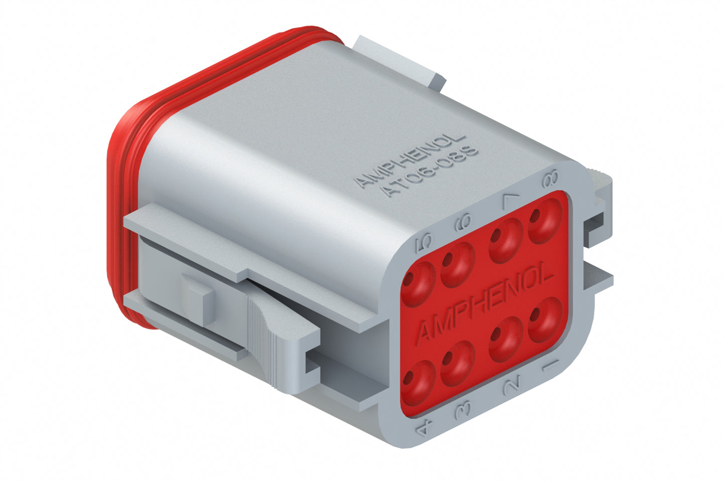 AT06-08SB-GRY 8-Way Plug, Female Connector with B Position Key and End Cap, Grey