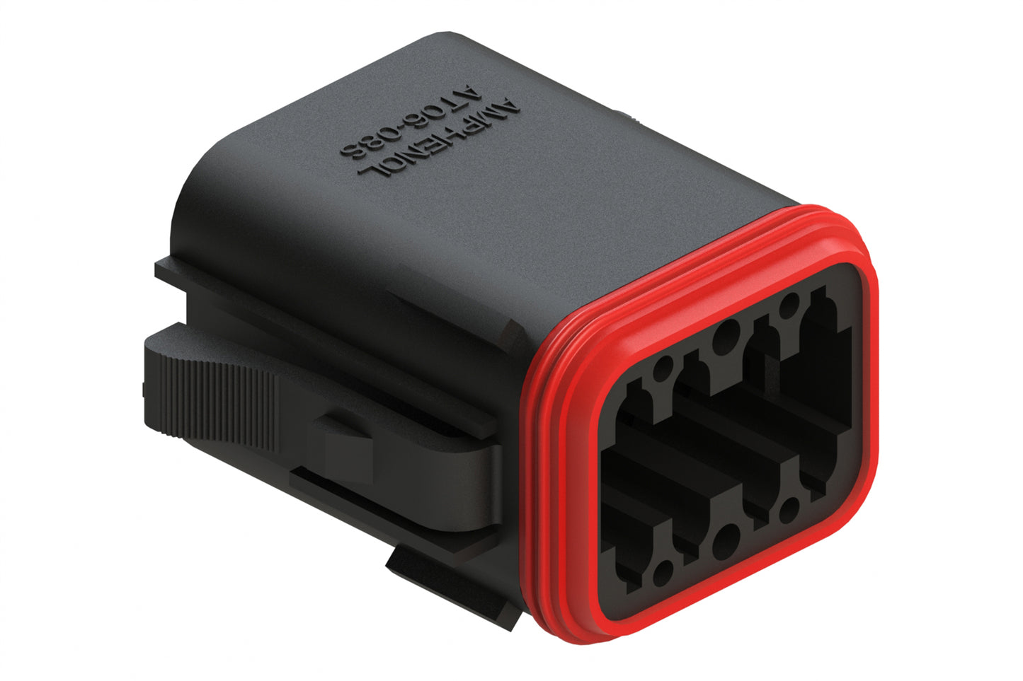 AT06-08SB 8-Way Plug, Female Connector with B Position Key, Black. DT06-08SB, DT06-08SB-P012