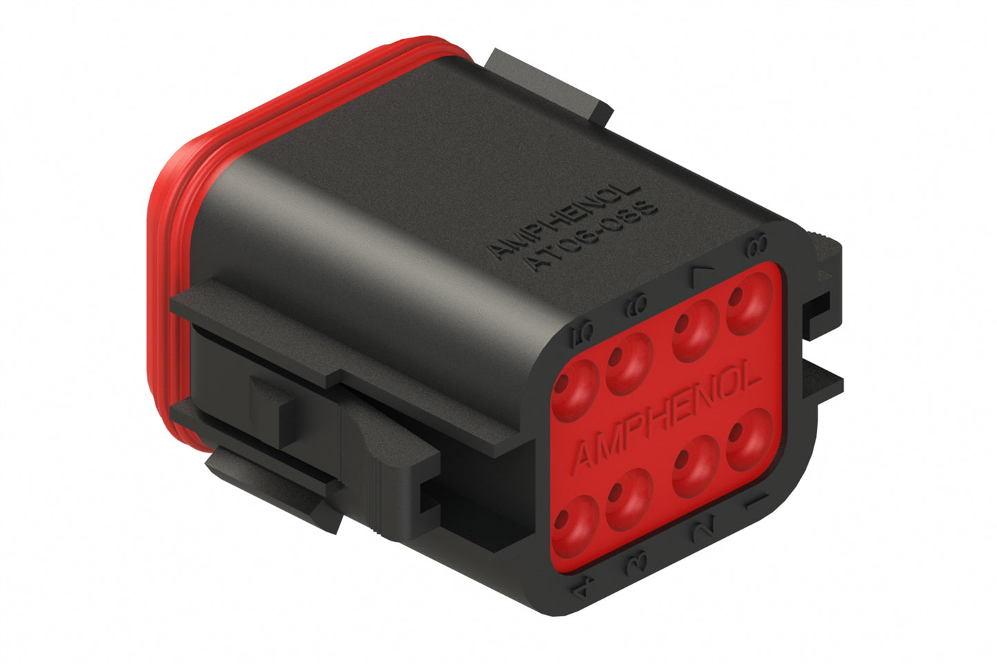 AT06-08SC-BLK 8-Way Plug, Female Connector with C Position Key, Black