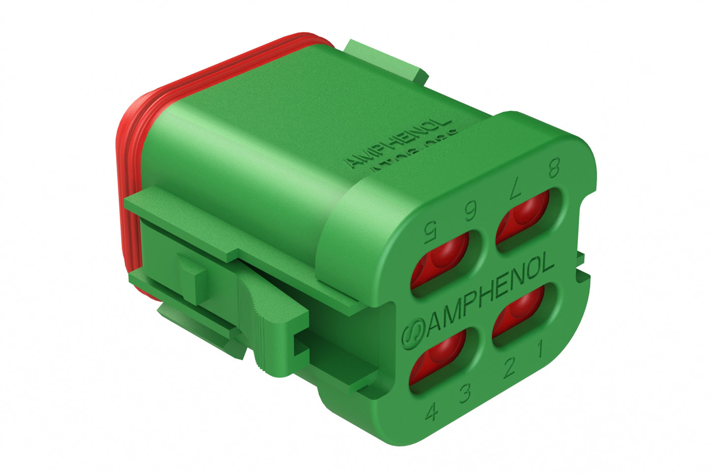 AT06-08SC-EC01 8-Way Plug, Female Connector with C Position Key, Enhanced Seal Retention (P012) and End cap. DT06-08SC-EP06, DT06-08SC-EP03