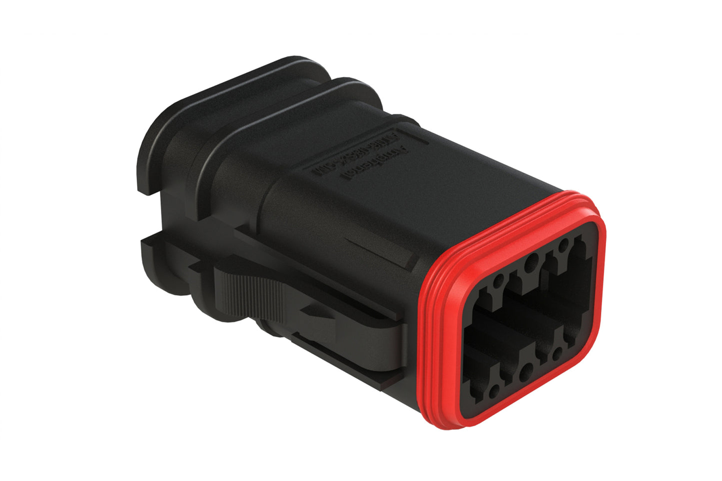 AT06-08SC-OMBLK 8 Position Overmolded Plug, Socket, Keyed C, Black