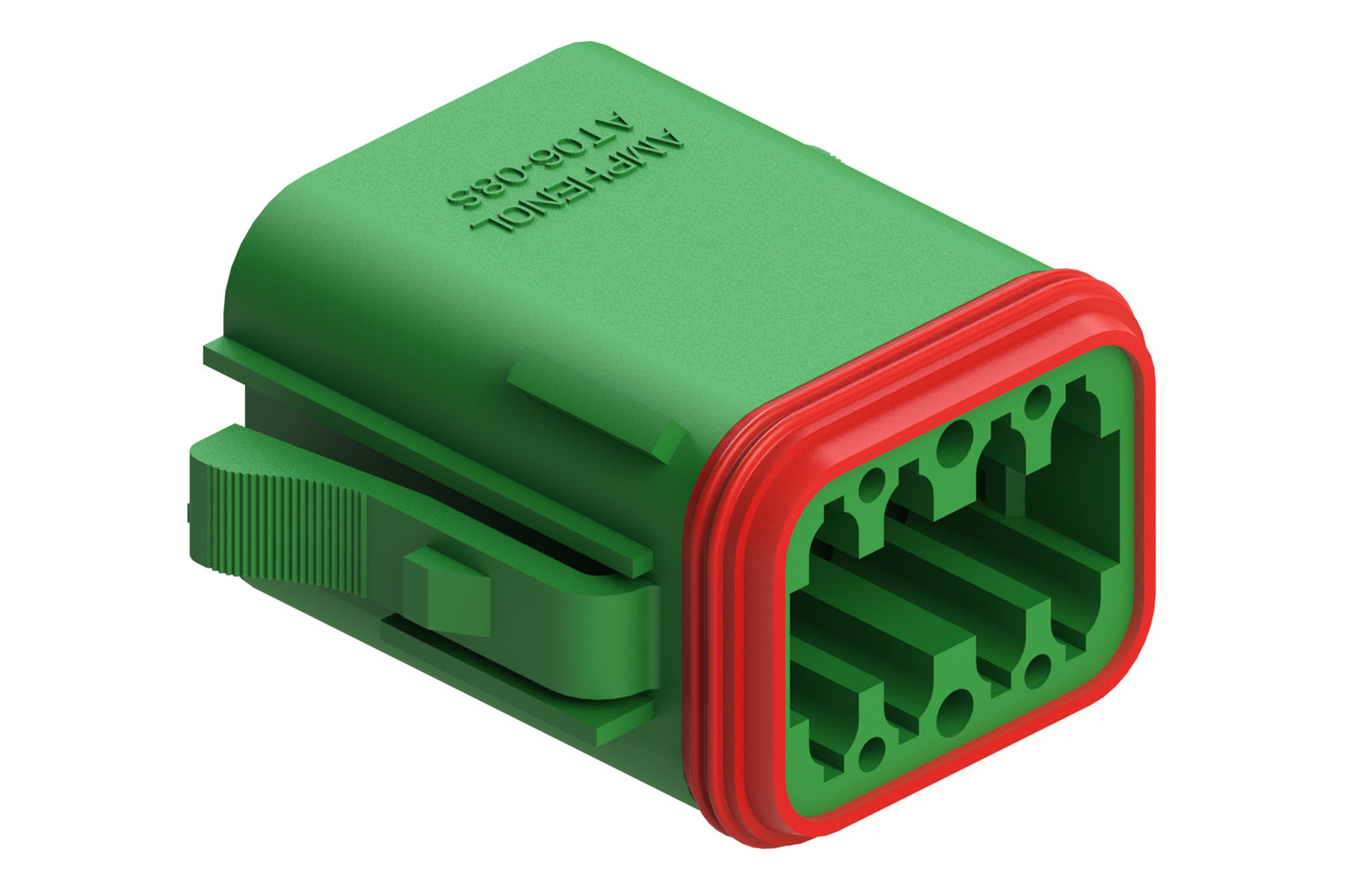 AT06-08SC-RD01 8-Way Plug, Female Connector with C Position Key and Reduced Diameter Seal (E-Seal), Green. DT06-08SC-C015