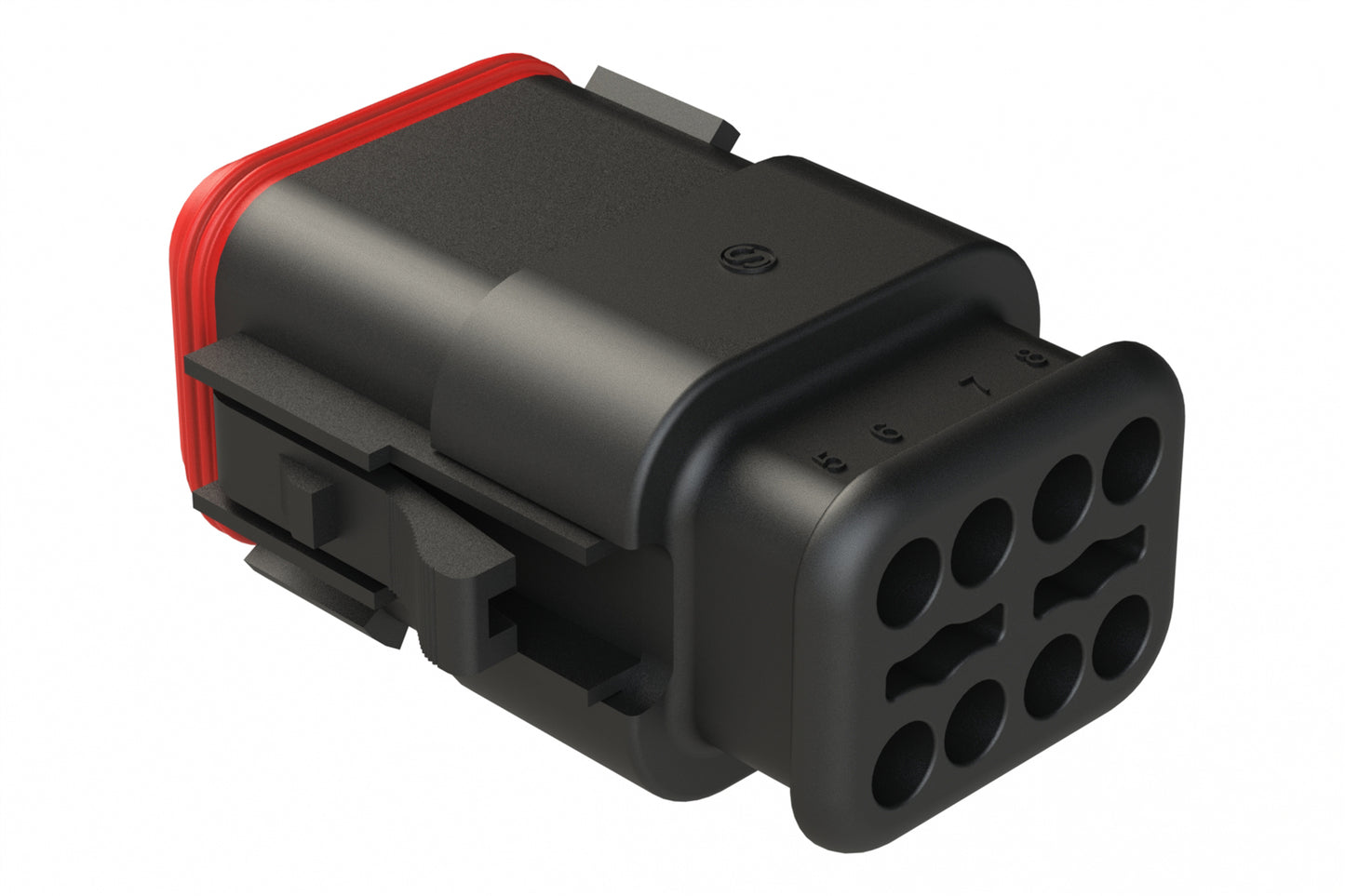 AT06-08SC-SR2BK 8 position Socket plug key position C, with strain relief & Reduced Diameter Seal, black