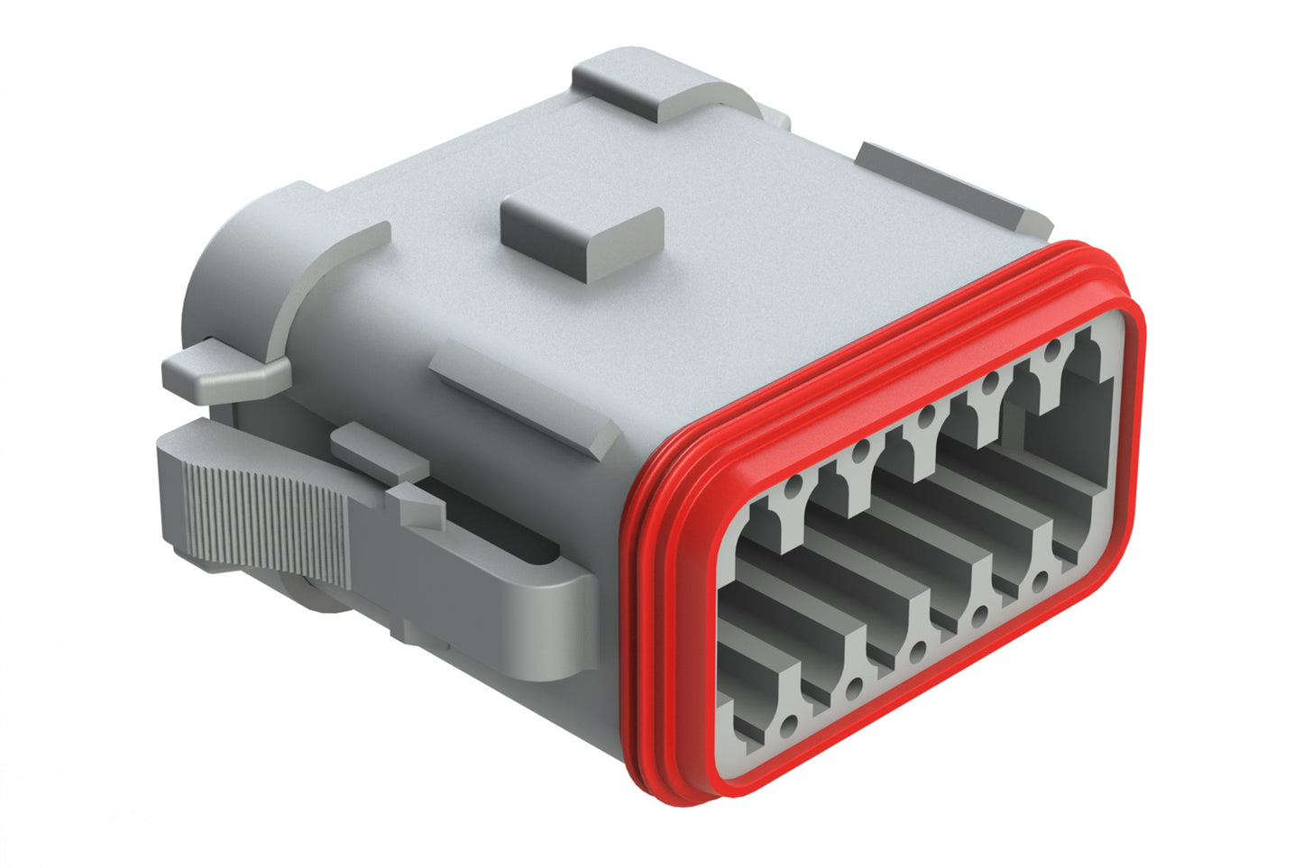 AT06-12SA-EC01 12-Way Plug, Female Connector with A Position Key and End Cap, Black. DT06-12SA-E003, DT06-12SA-EP06