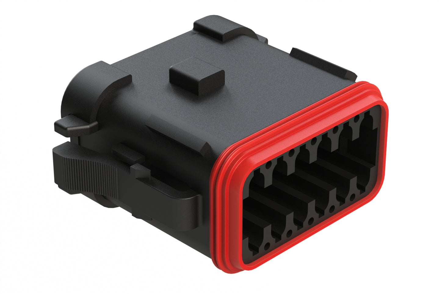 AT06-12SA-ECBLK 12-Way Plug, Female Connector with A Position Key and End Cap, Black. DT06-12SA-E005, DT06-12SA-EP08