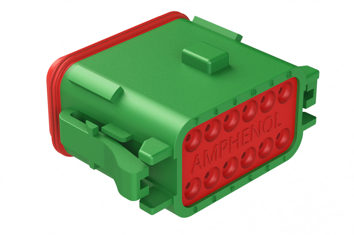 AT06-12SA-GRN 12-Way Plug, Female Connector with A Position Key, Green