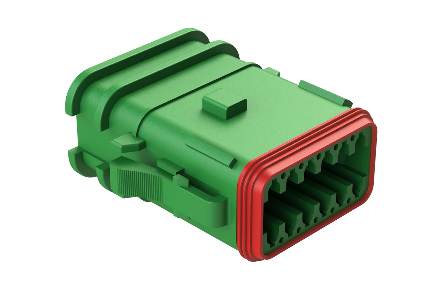 AT06-12SA-OMGRN 12 Position Overmolded Plug, Socket, Keyed A, Green