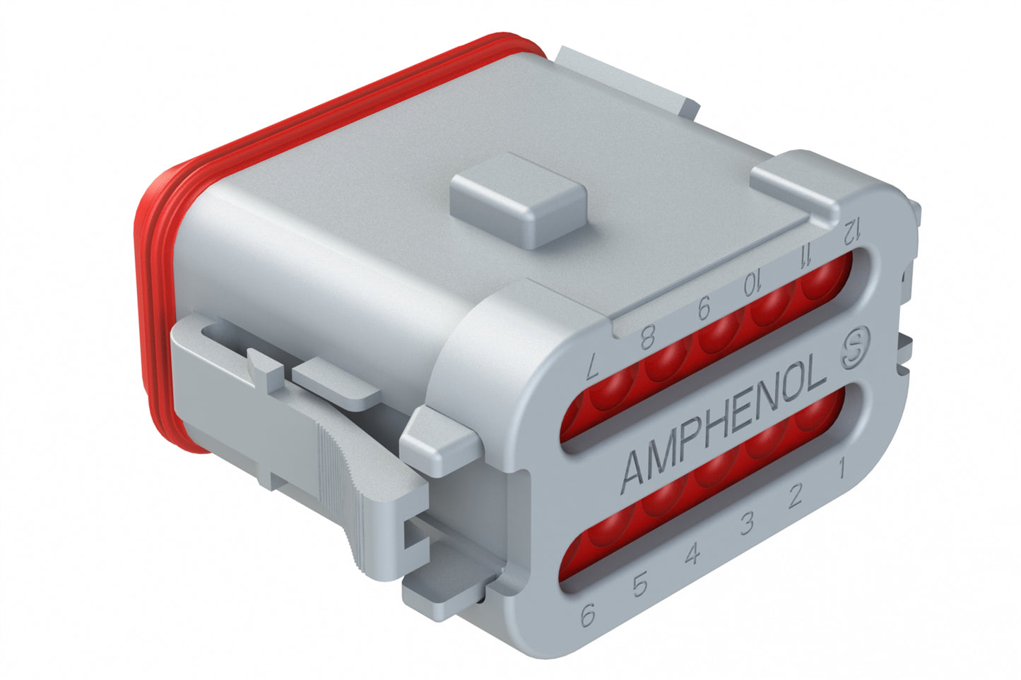 AT06-12SB-ECGRY 12-Way Plug, Female Connector with B Position Key and End Cap Grey