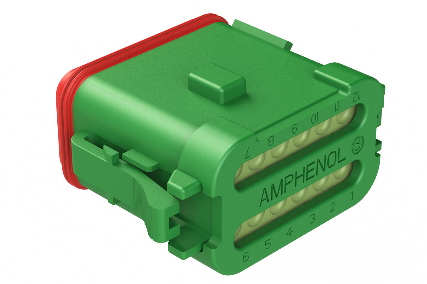 AT06-12SB-MMGRN 12-Way Plug, Female Connector with B Position Key and Reduced Diameter Seal (E-Seal) and End Cap, Green