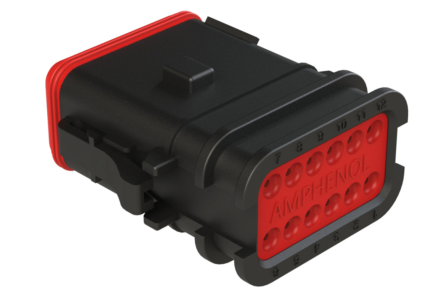 AT06-12SB-OMBLK 12 Position, Overmolded Plug, Socket, Keyed B, Black