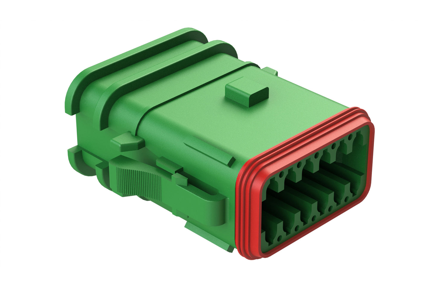 AT06-12SB-OMGRN 12 Position, Overmolded Plug, Socket, Keyed B, Green