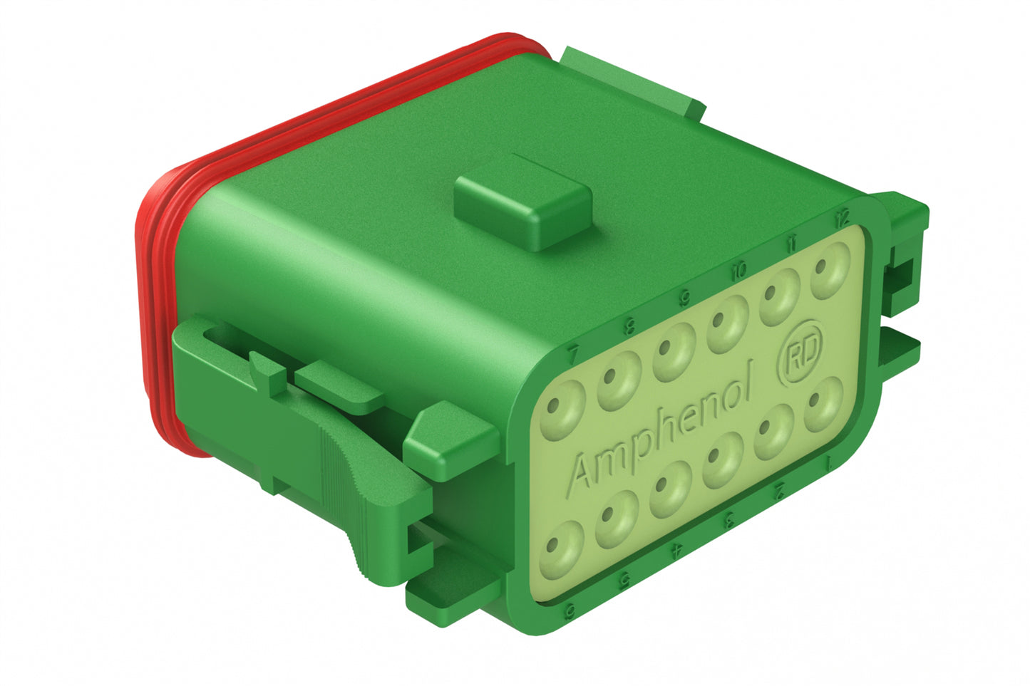 AT06-12SB-RDGRN 12-Way Plug, Female Connector with B Position Key and Reduced Diameter Seal (E-Seal), Green