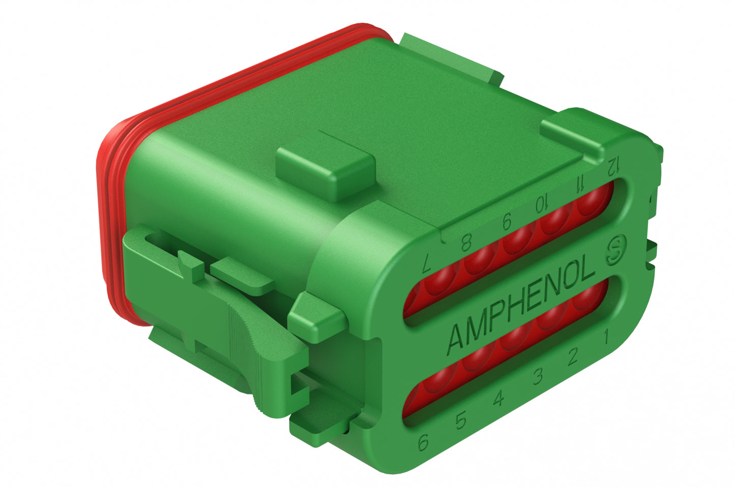 AT06-12SC-EC01 12-Way Plug, Female Connector with C Position Key and End Cap, Green. DT06-12SC-E003, DT06-12SC-EP06