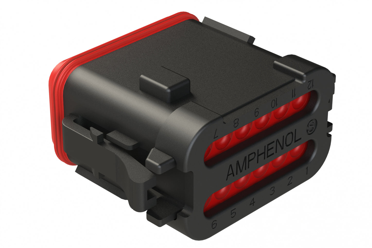 AT06-12SC-ECBLK 12-Way Plug, Female Connector with C Position Key and End Cap, Black