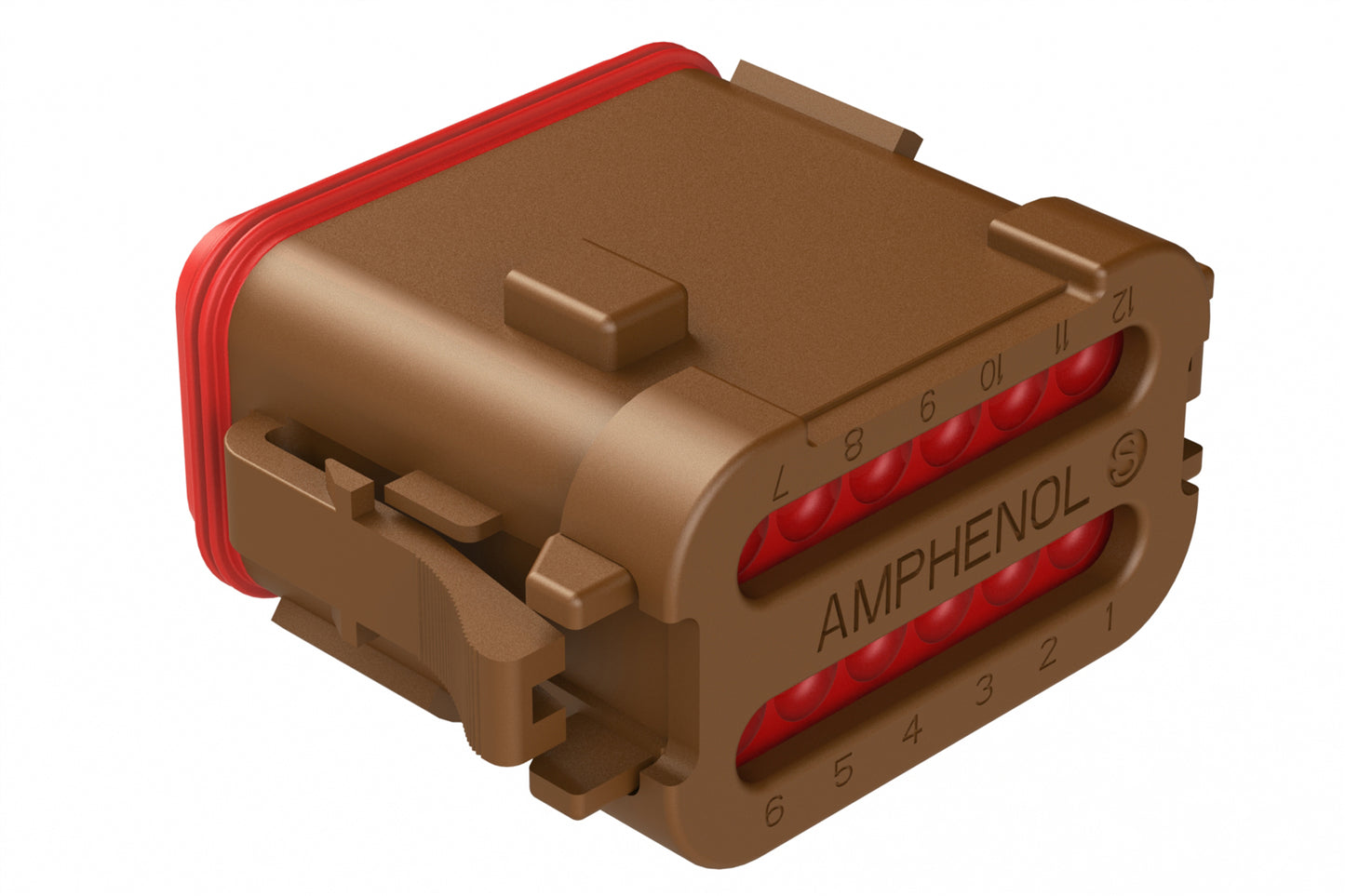 AT06-12SC-ECBRN 12-Way Plug, Female Connector with C Position Key and End Cap, Brown