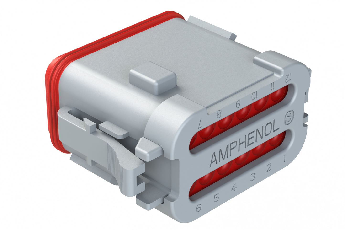 AT06-12SC-ECGRY 12-Way Plug, Female Connector with C Position Key and End Cap, Grey
