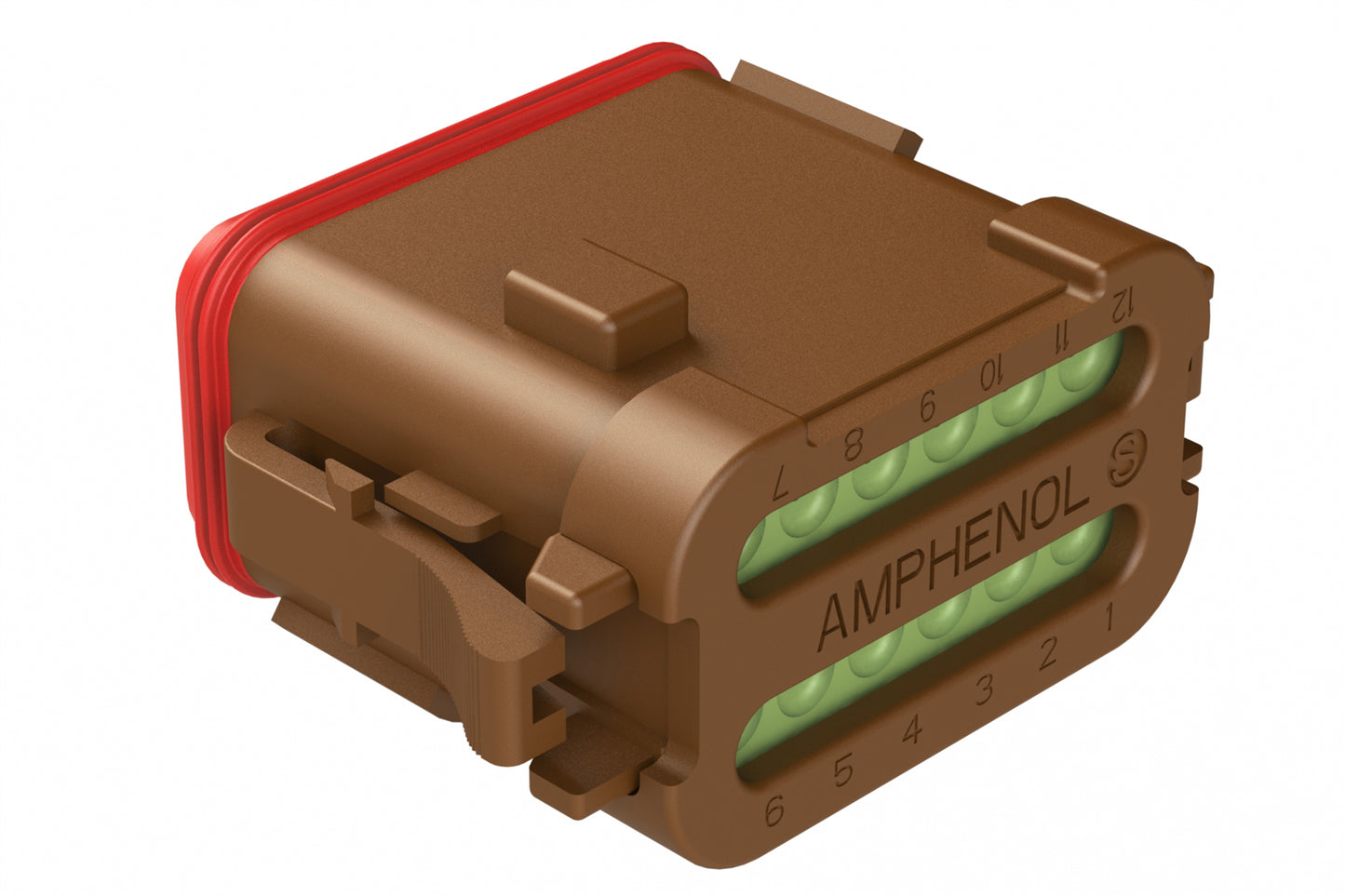 AT06-12SC-MMBRN 12-Way Plug, Female Connector with C Position Key and Reduced Diameter Seal (E-Seal) and End Cap, Brown