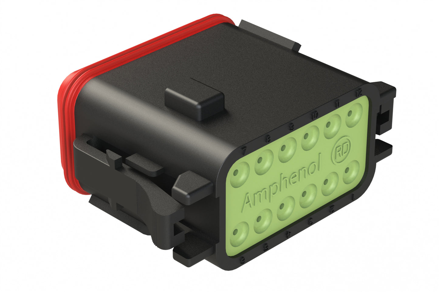 AT06-12SC-RDBLK 12-Way Plug, Female Connector with C Position Key and Reduced Diameter Seal (E-Seal), Black