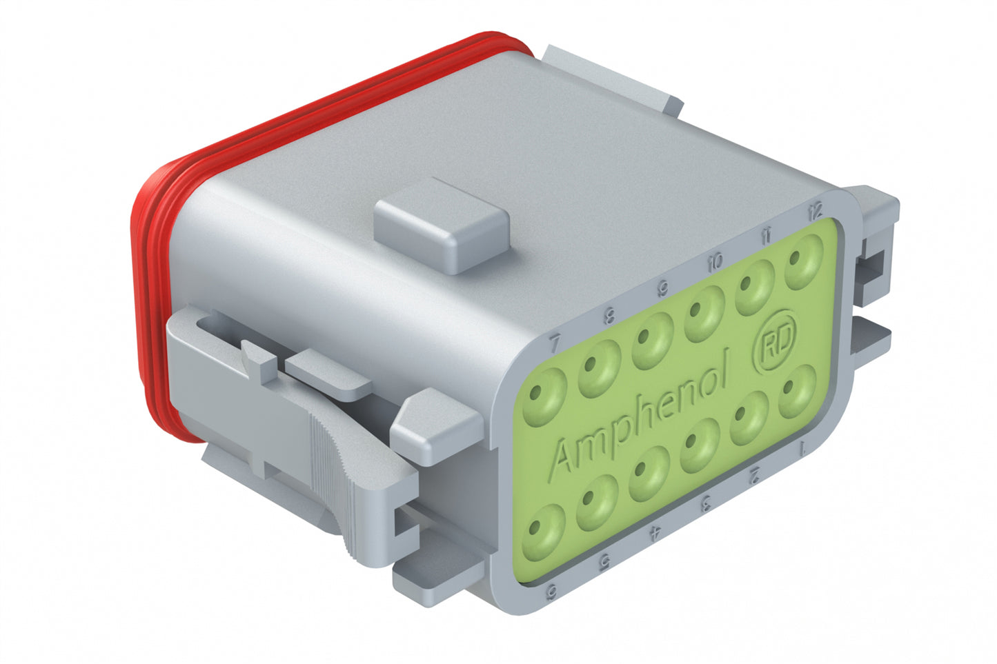 AT06-12SC-RDGRY 12-Way Plug, Female Connector with C Position Key and Reduced Diameter Seal (E-Seal), Grey