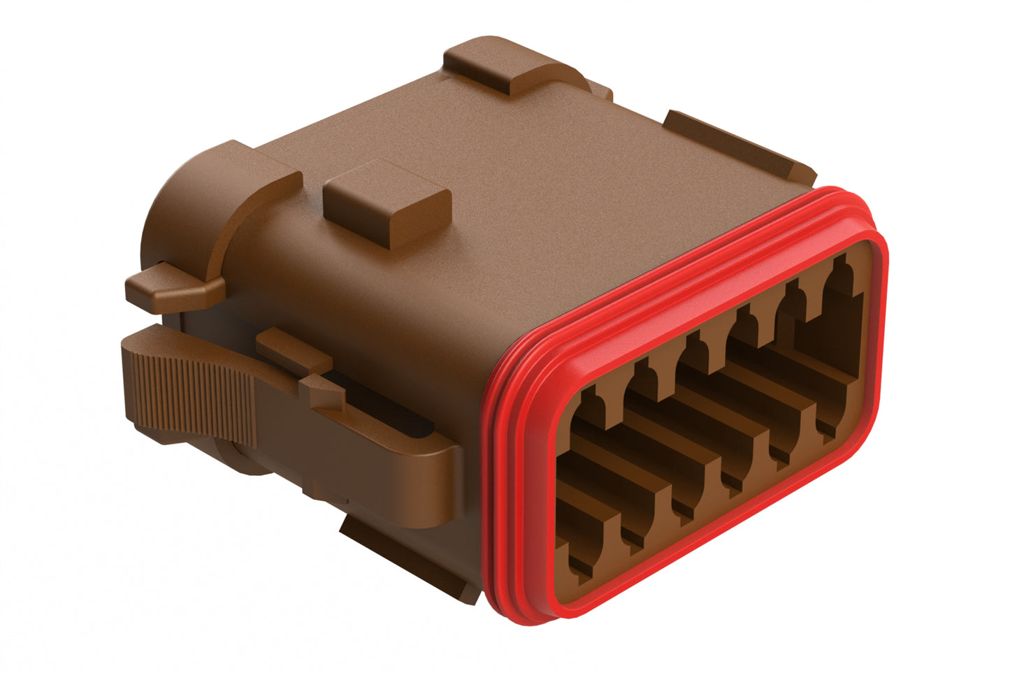 AT06-12SD-EC01 12-Way Plug, Female Connector with D Position Key and End Cap, Brown. DT06-12SD-E003, DT06-12SD-EP06