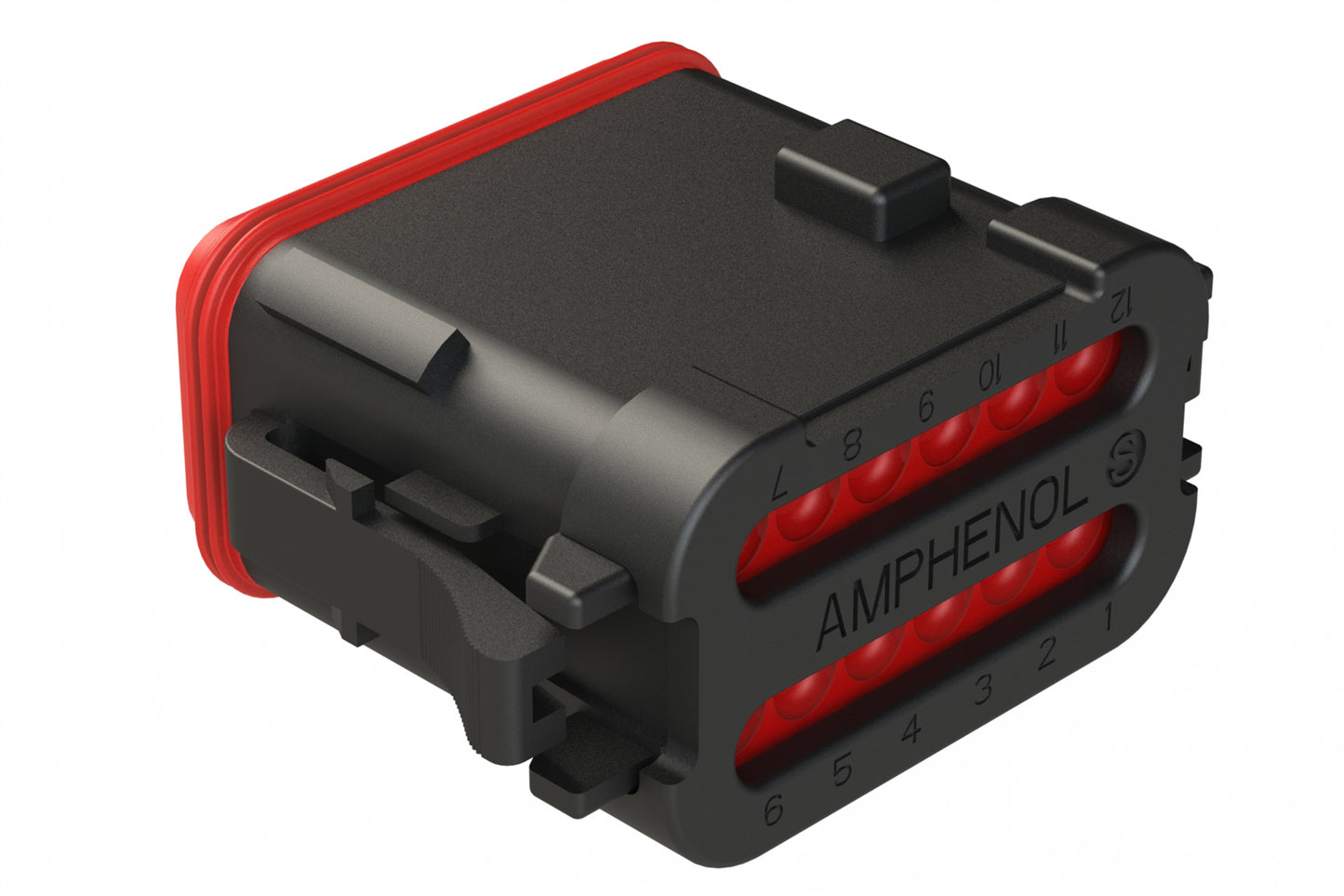 AT06-12SD-ECBLK 12-Way Plug, Female Connector with D Position Key and End Cap, Black