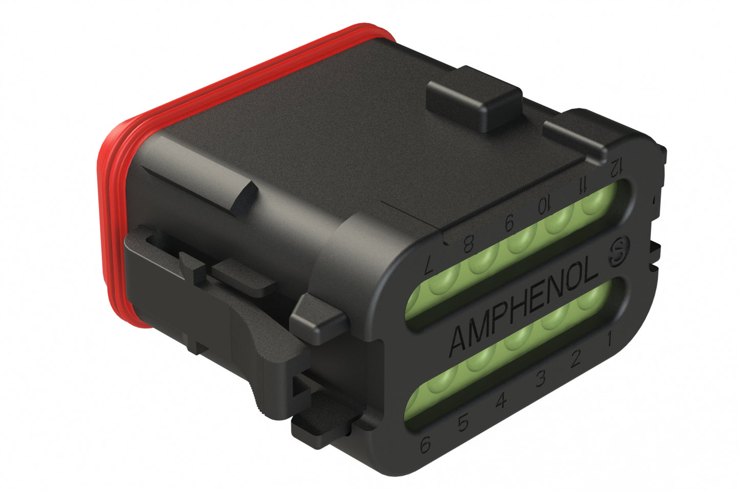 AT06-12SD-MMBLK 12-Way Plug, Female Connector with D Position Key and Reduced Diameter Seal (E-Seal) and Enhanced Seal Retention (P012), End Cap, Black