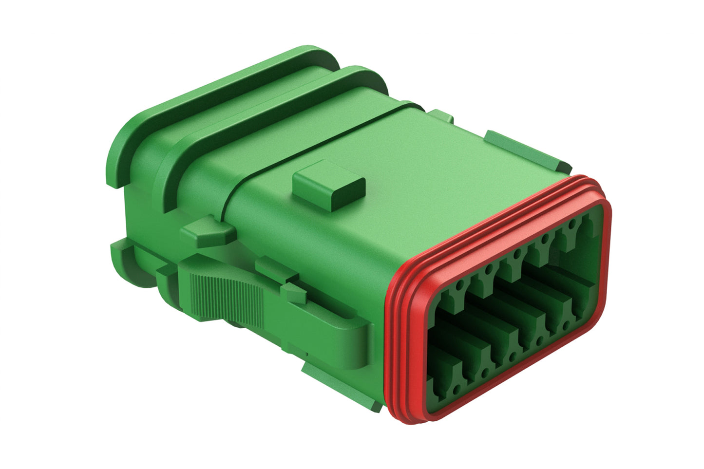 AT06-12SD-OMGRN 12 Position Overmolded Plug, Socket, Keyed D, Green