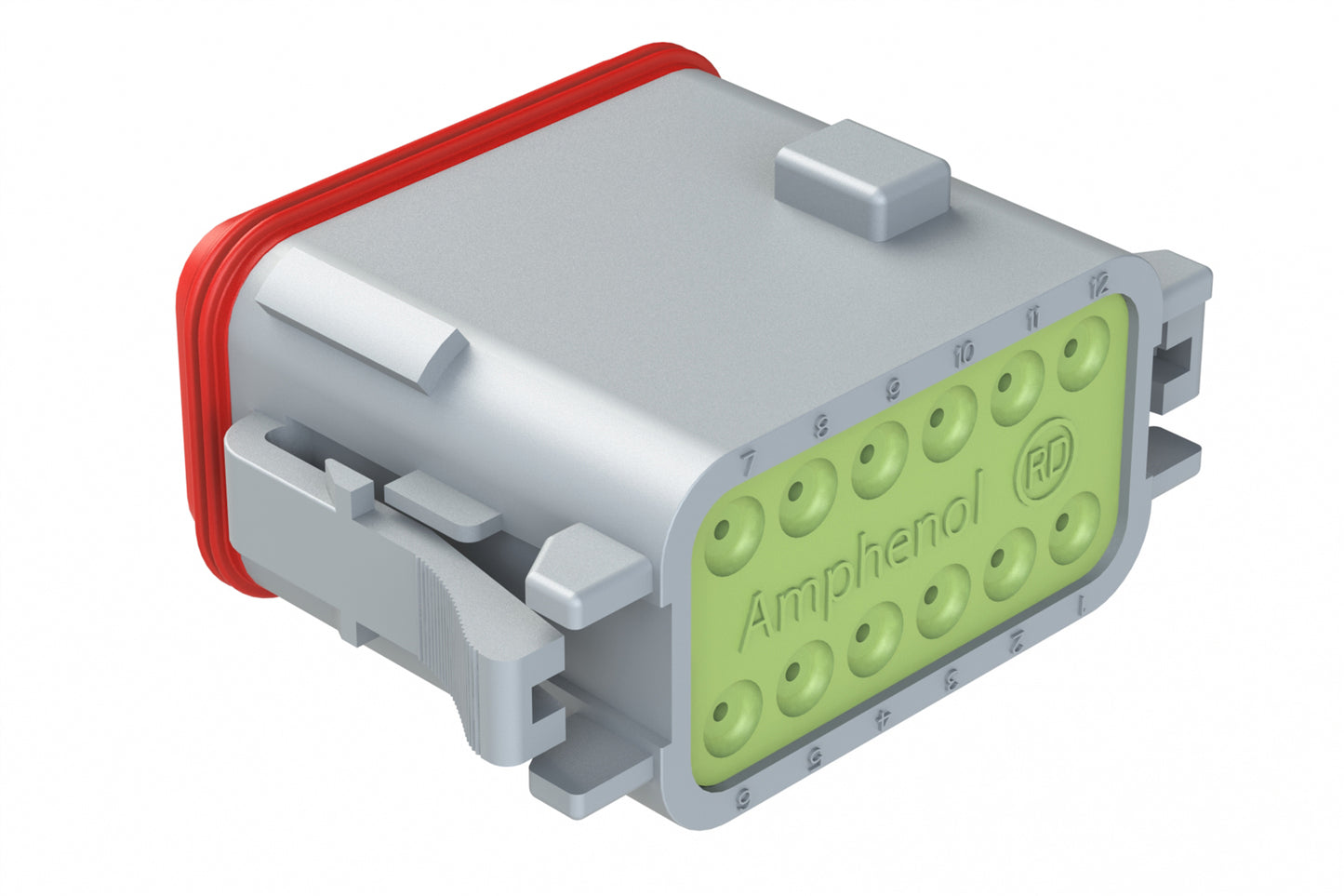 AT06-12SD-RDGRY 12-Way Plug, Female Connector with D Position Key and Reduced Diameter Seal (E-Seal), Grey