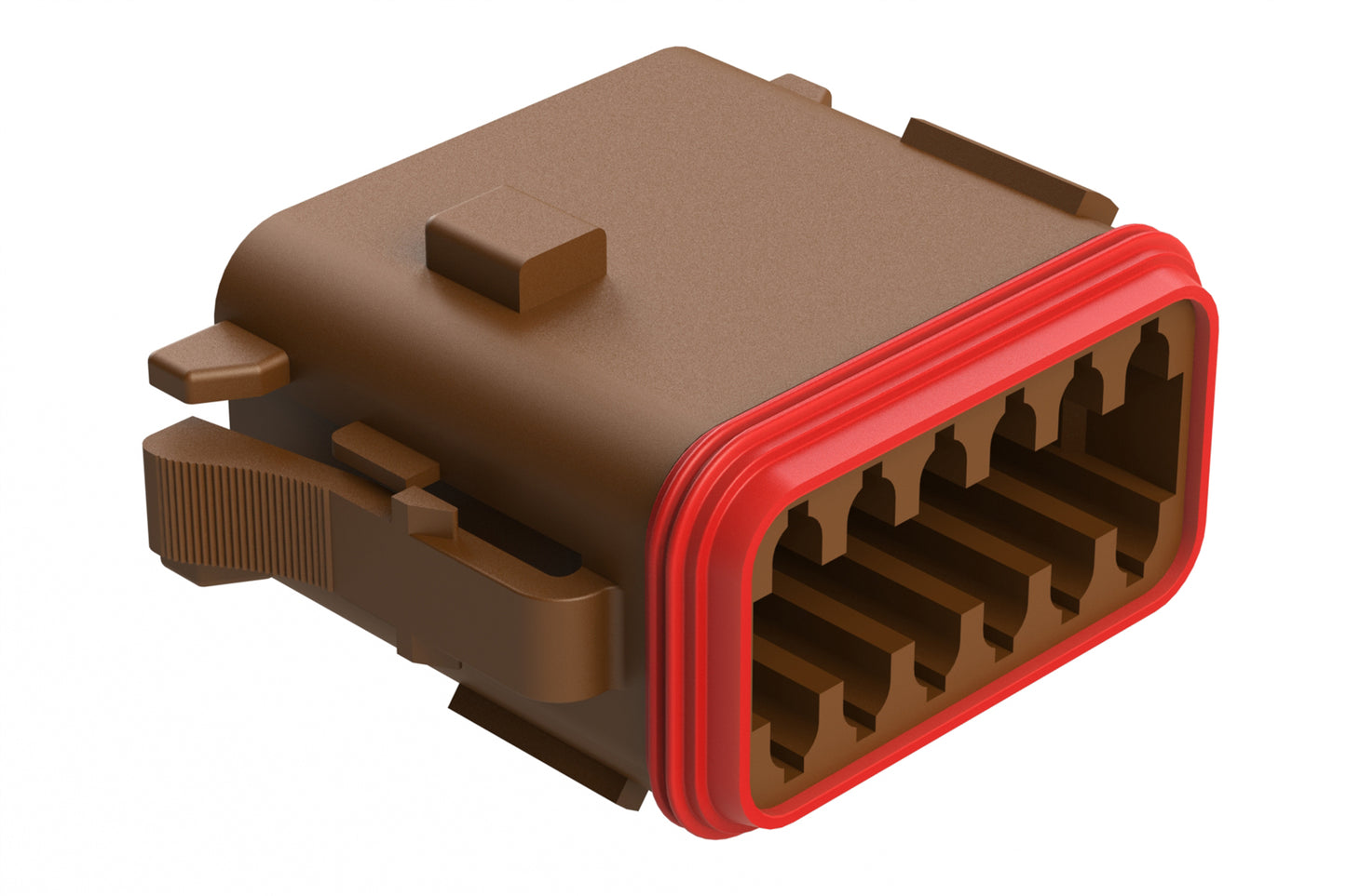 AT06-12SD 12-Way Plug, Female Connector with D Position Key, Brown. DT06-12SD, DT06-12SD-P012
