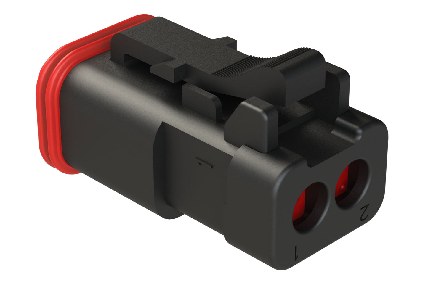 AT06-2S-EC01BLK 2-Way Plug, Female Connector with End Cap, Black. DT06-2S-EP06, DT06-2S-E005