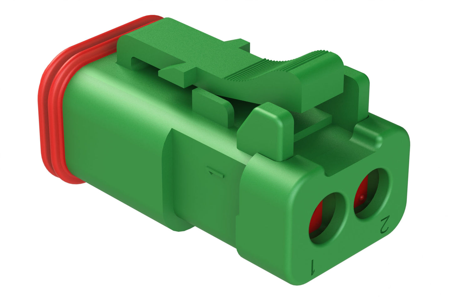 AT06-2S-EC01GRN 2-Way Plug, Female Connector with End Cap, Green