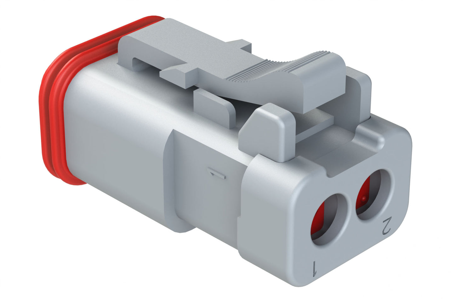 AT06-2S-EC01 2-Way Plug, Female Connector with End Cap, Grey. DT06-2S-E003